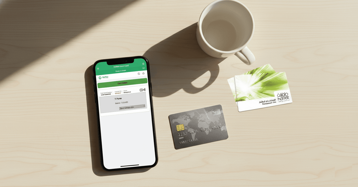 Smartphone displaying Hafilat online recharge website interface